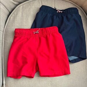 Old Navy Red and Blue Swim Trunks 2T boys
